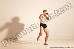 Underwear Martial art Man White Moving poses Slim Short Blond Dynamic poses Academic